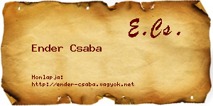 Ender Csaba névjegykártya