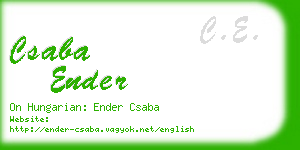 csaba ender business card